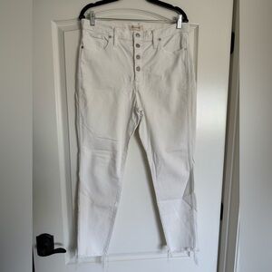 Madewell 10” High-Rise White Skinny Crop Jeans Sz 31